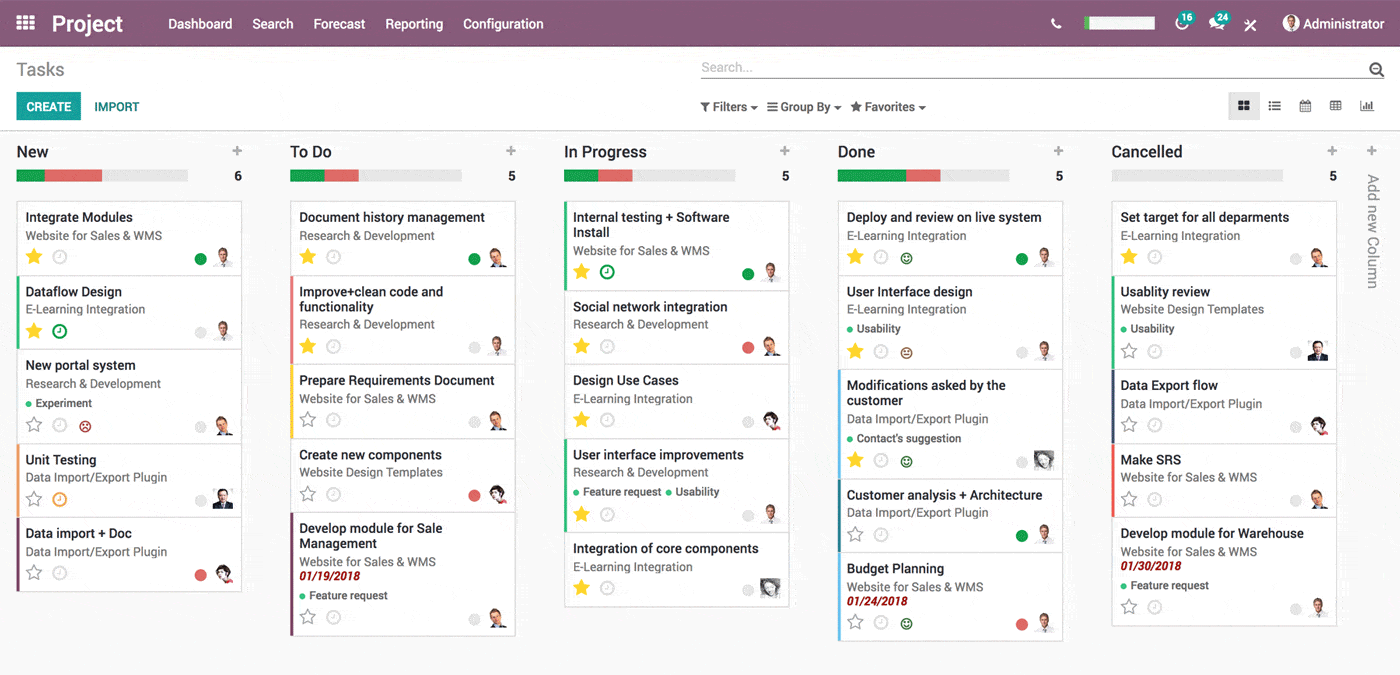 Odoo Project Management - Project Management APP