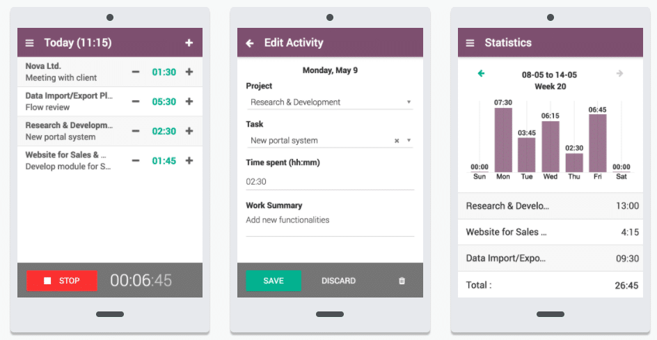 odoo timesheet